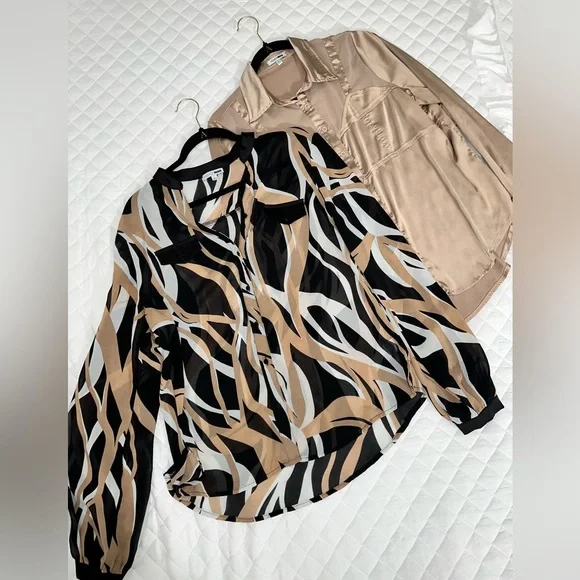 FashionNova Office Blouses - size L on Both - Picture 2 of 2